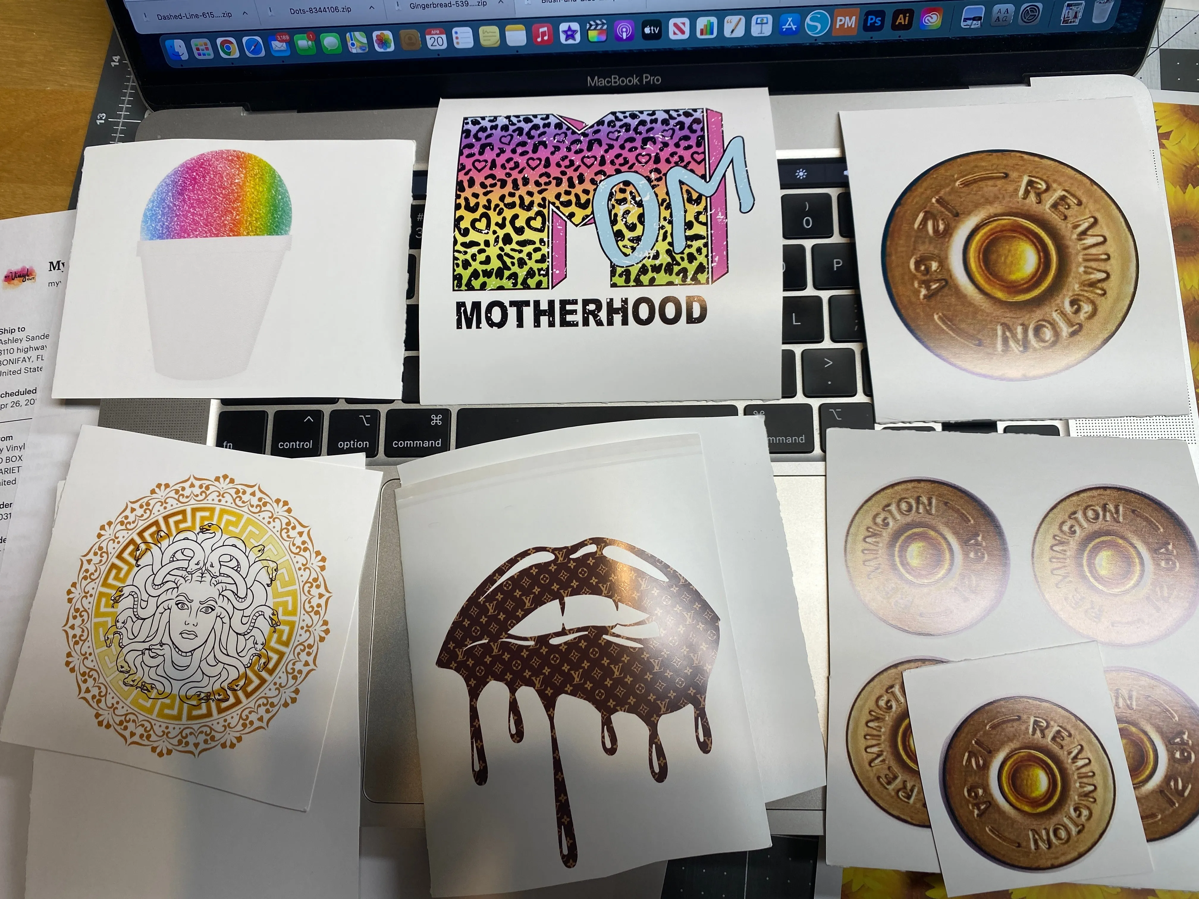 Waterslide Decal CLEARANCE Assorted images printed on WHITE